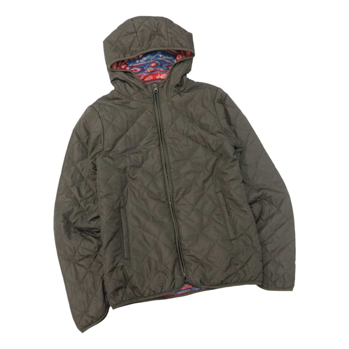 벤쿠베르(VENT COUVERT) 빈티지 카키 퀼팅 후드 자켓 (M) 상품이미지1