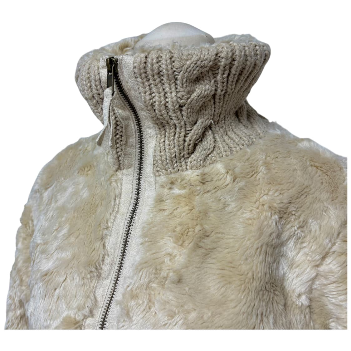 3755 일본 베이지 니트 퍼자켓 상품이미지2