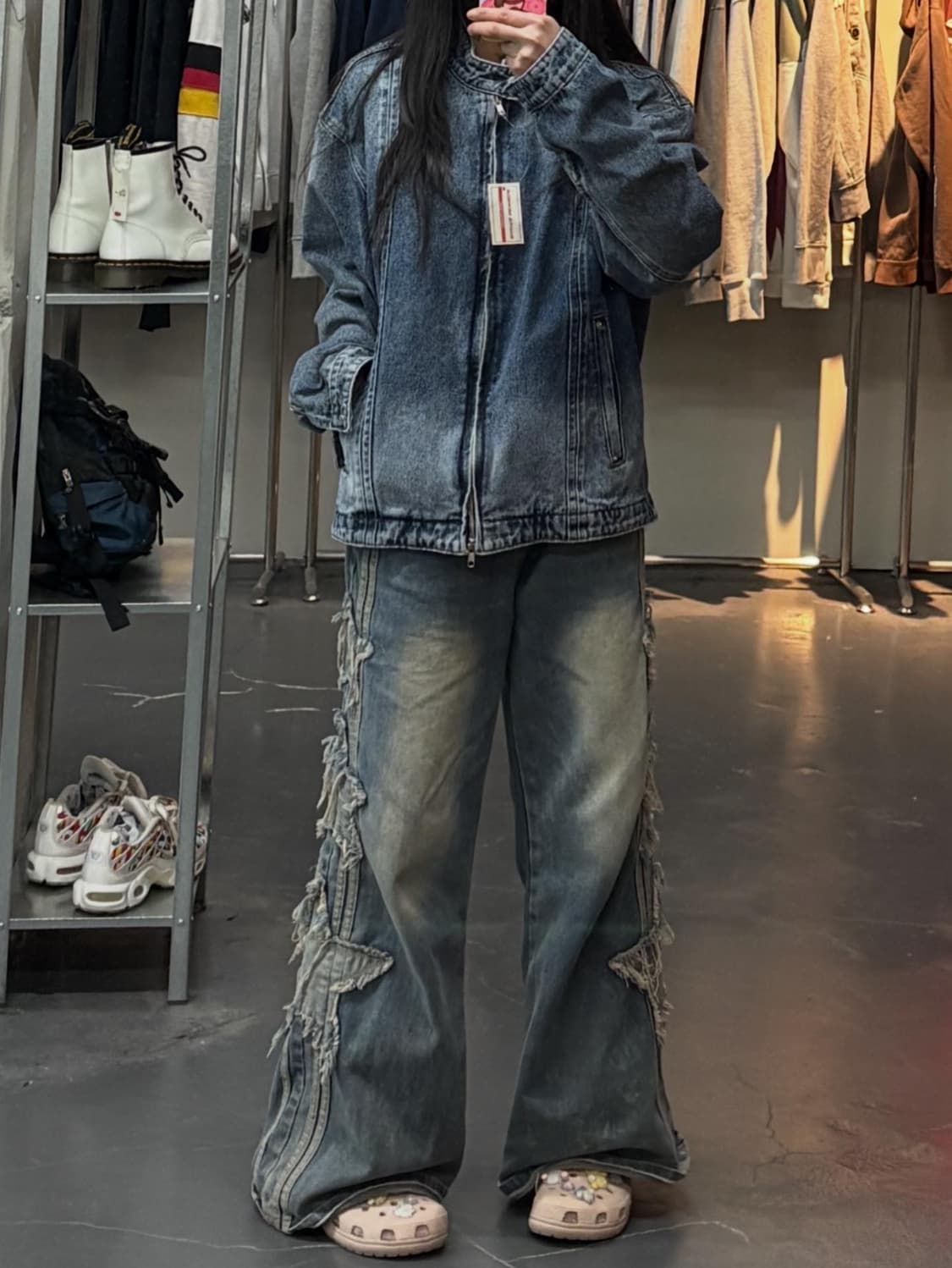 르메이 데님 워싱 라이더 자켓 A3236 상품이미지1