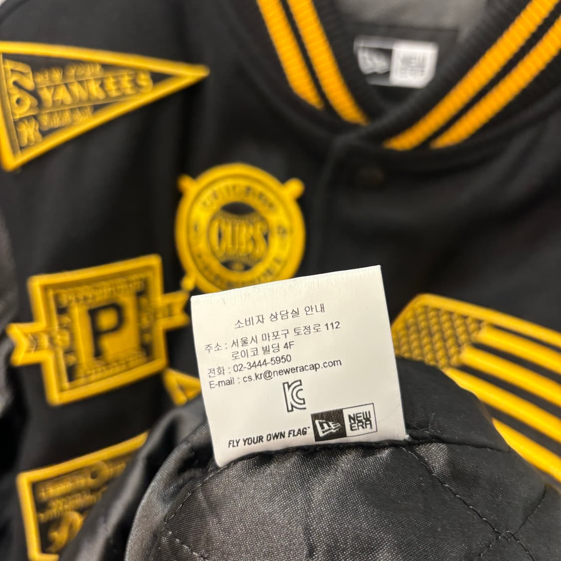 뉴에라 쿠퍼스 타운 컬랙션 블랙 레더 울 바시티 자켓 L 상품이미지10