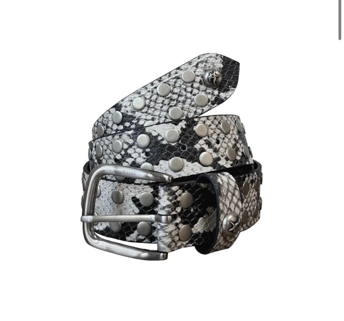 Karas 001 Studded Python Leather Belt 상품이미지1