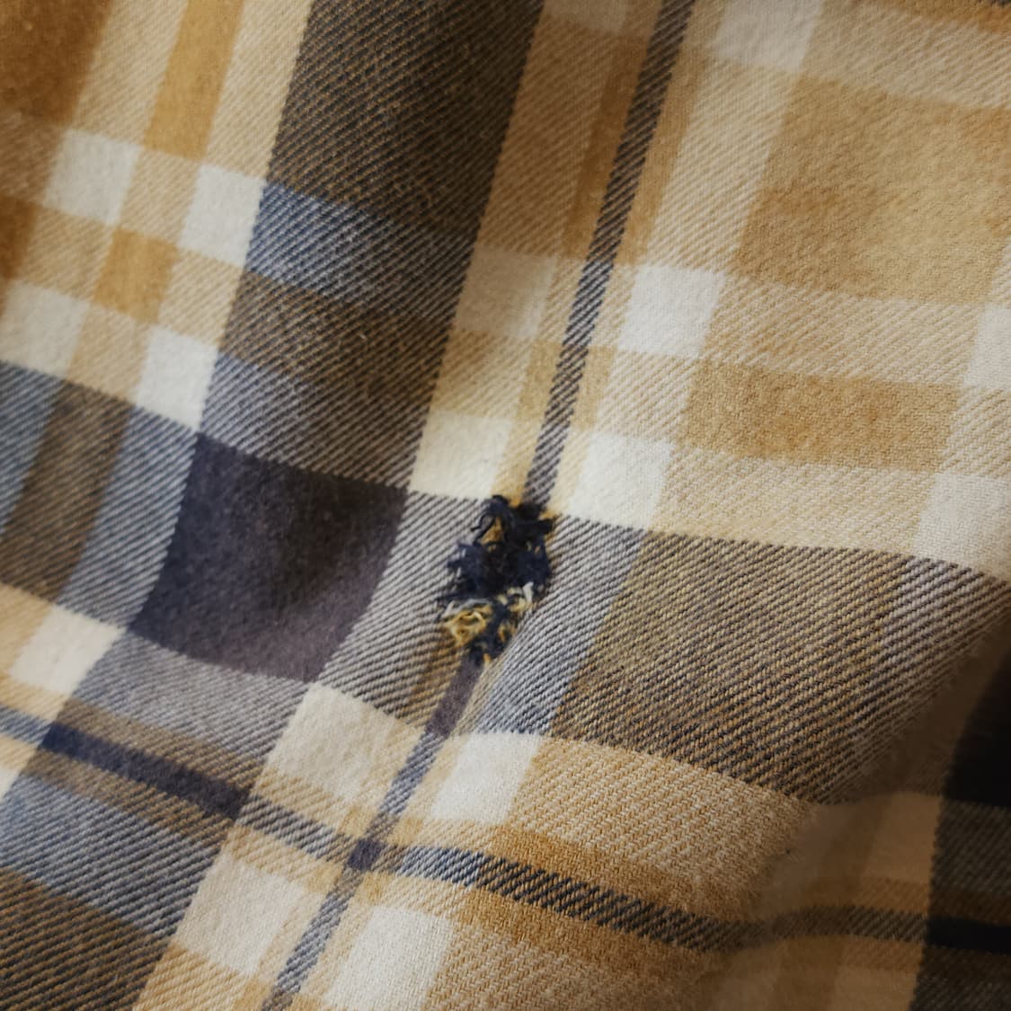 90s 빈티지 체크셔츠 헤비 플란넬 워크셔츠 썬페이딩 옐로우 L 상품이미지8