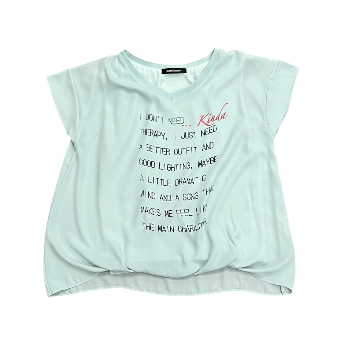 Mint Lettering Loose Short Sleeve Blouse 상품이미지2
