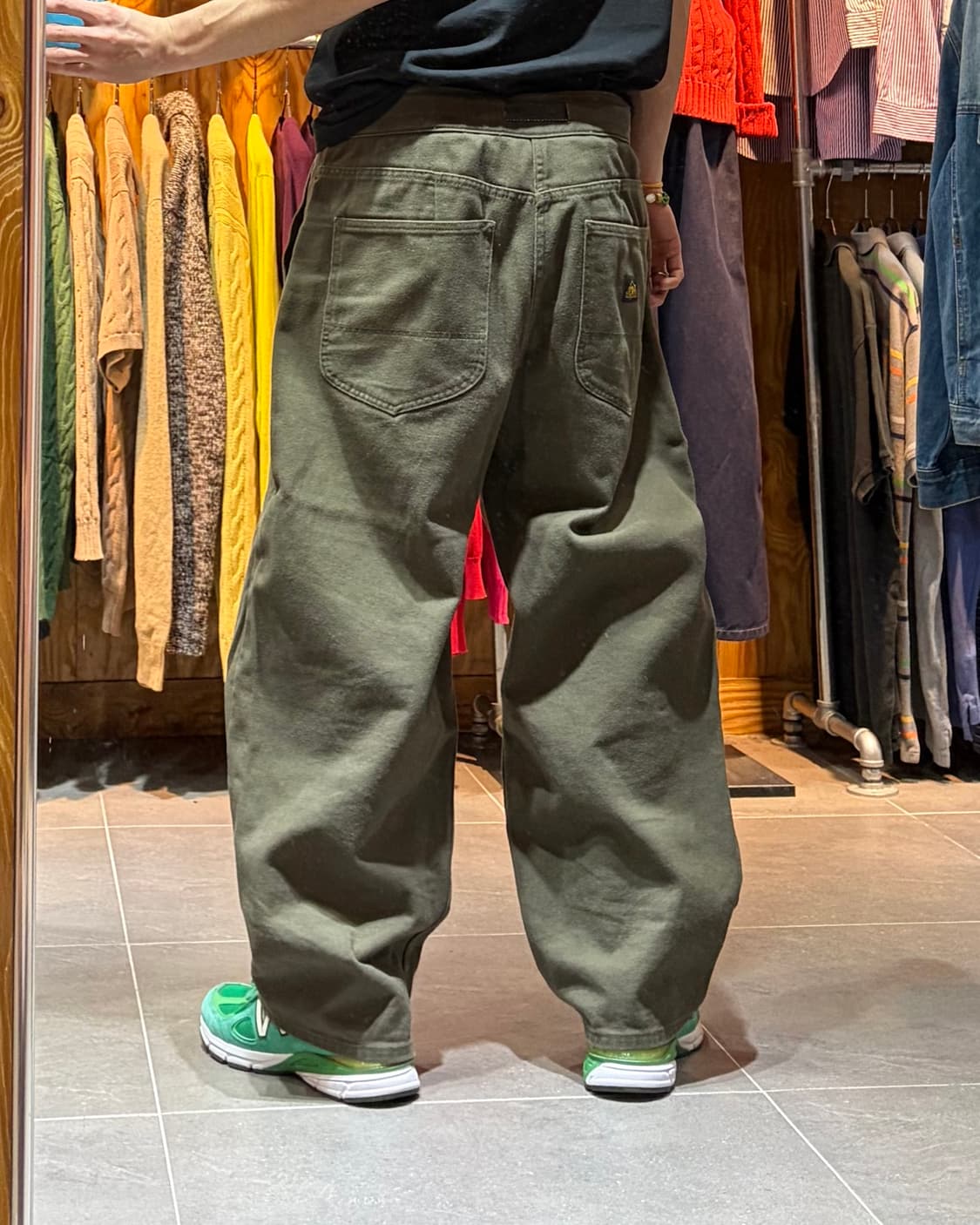 36in Lee 리 USA 벨티드 퍼티그 절개 카키 코튼팬츠 상품이미지2