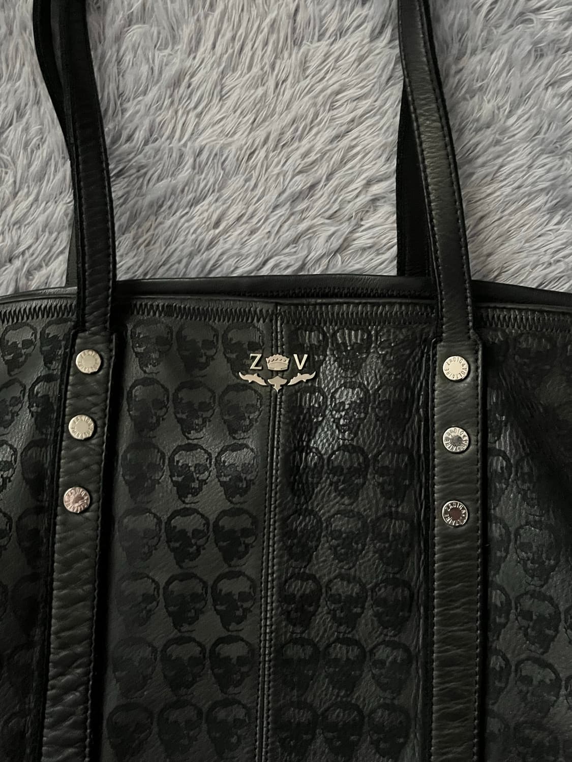 (매물x) 쟈딕 앤 볼테르 스컬 카우레더 토트백 상품이미지4