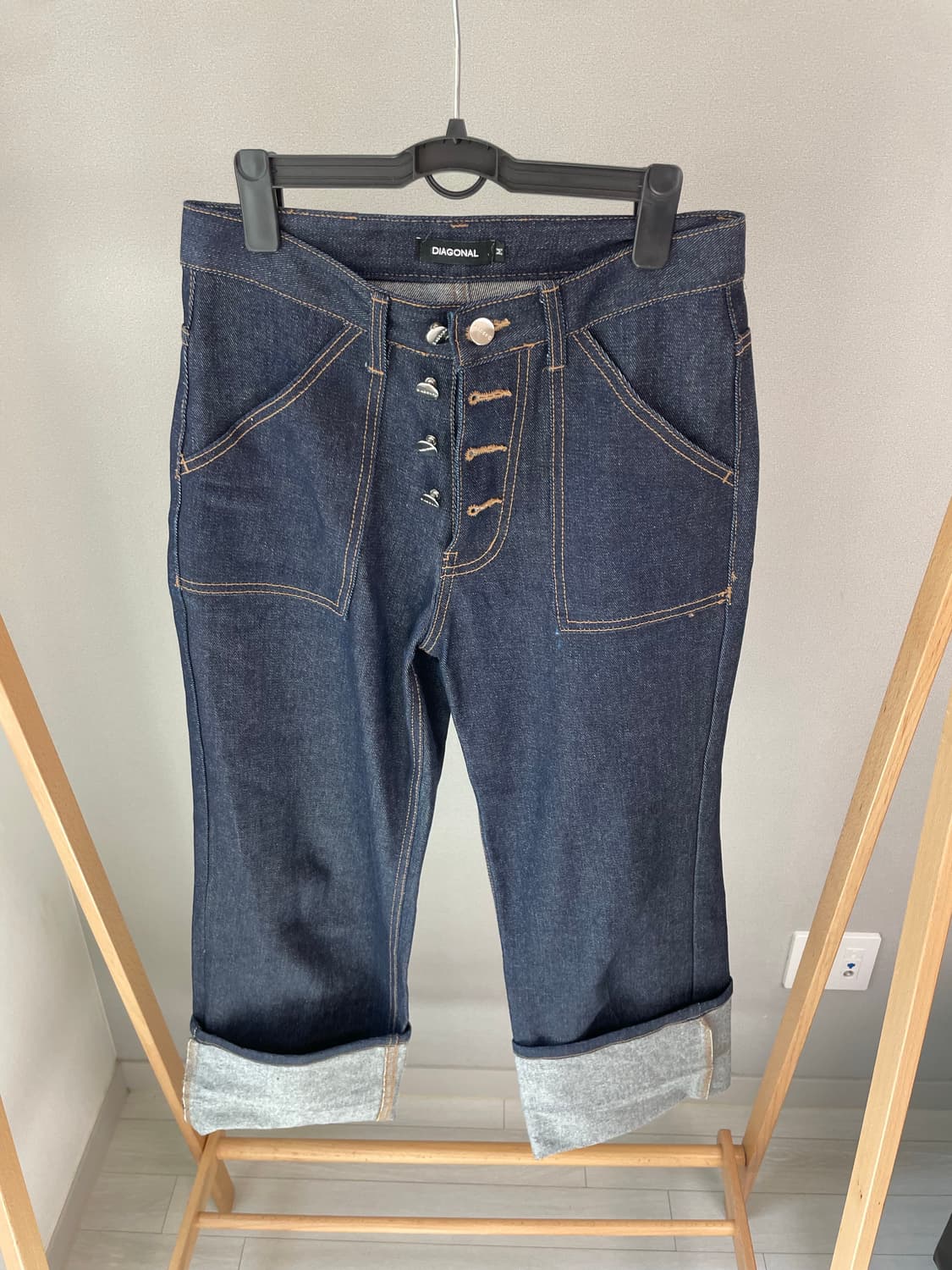 DIAGONAL 버튼 플라이 와이드 데님 팬츠 상품이미지2