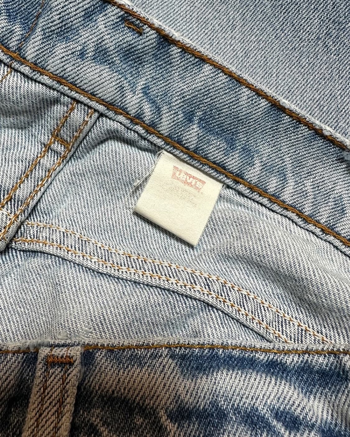 90s 리바이스517 부츠컷 오렌지탭 데님 팬츠 made in usa 상품이미지9