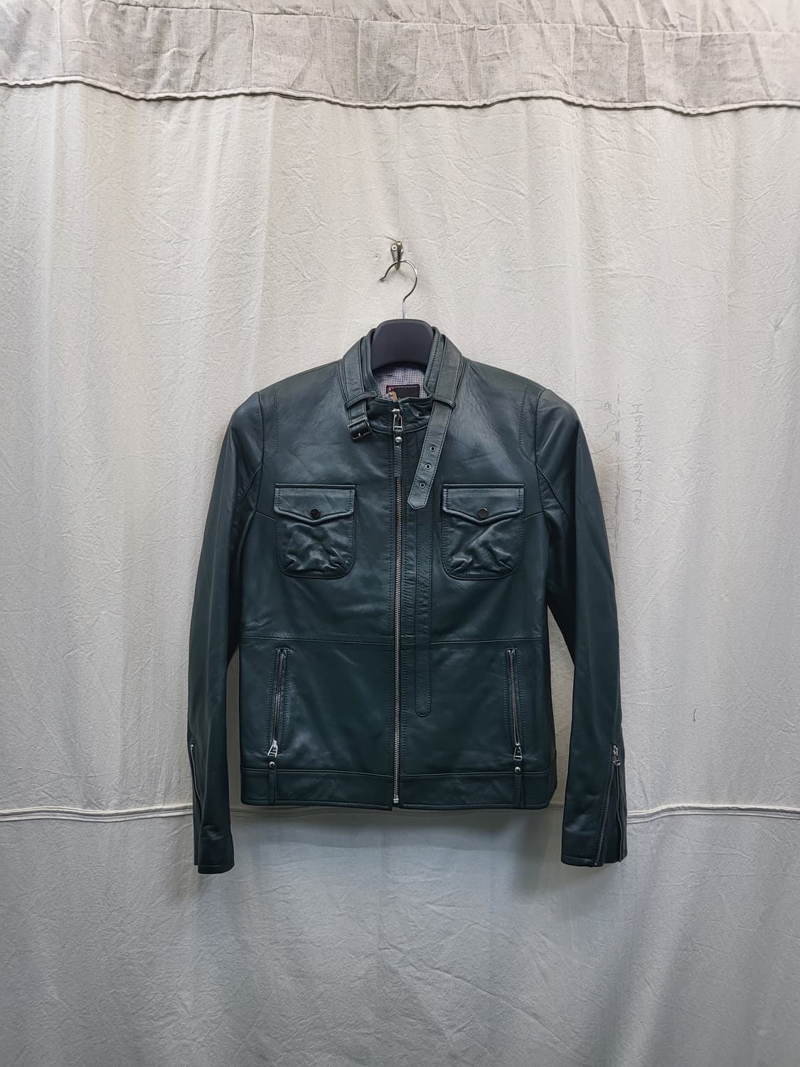 시티지 가죽 블루종 자켓 상품이미지1