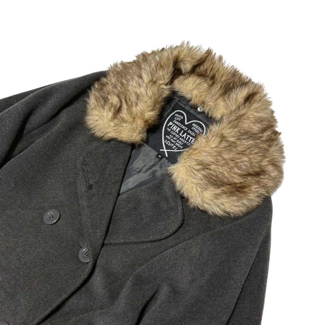 Pink latte fur double button coat 상품이미지3