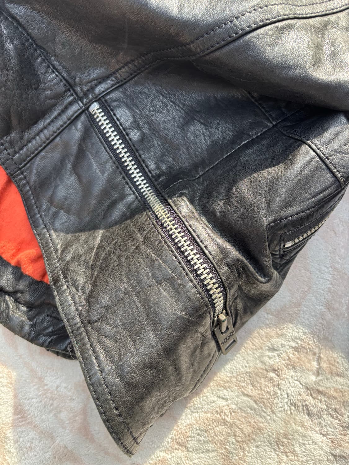 BUCKAROO y2k 리얼레더 크롭 더블라이더자켓 상품이미지7