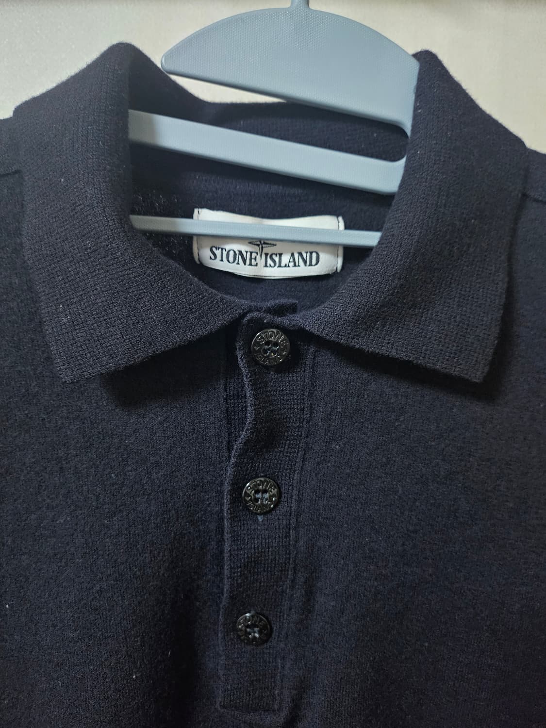 스톤아일랜드 단추 반집업 니트 블랙M 상품이미지2