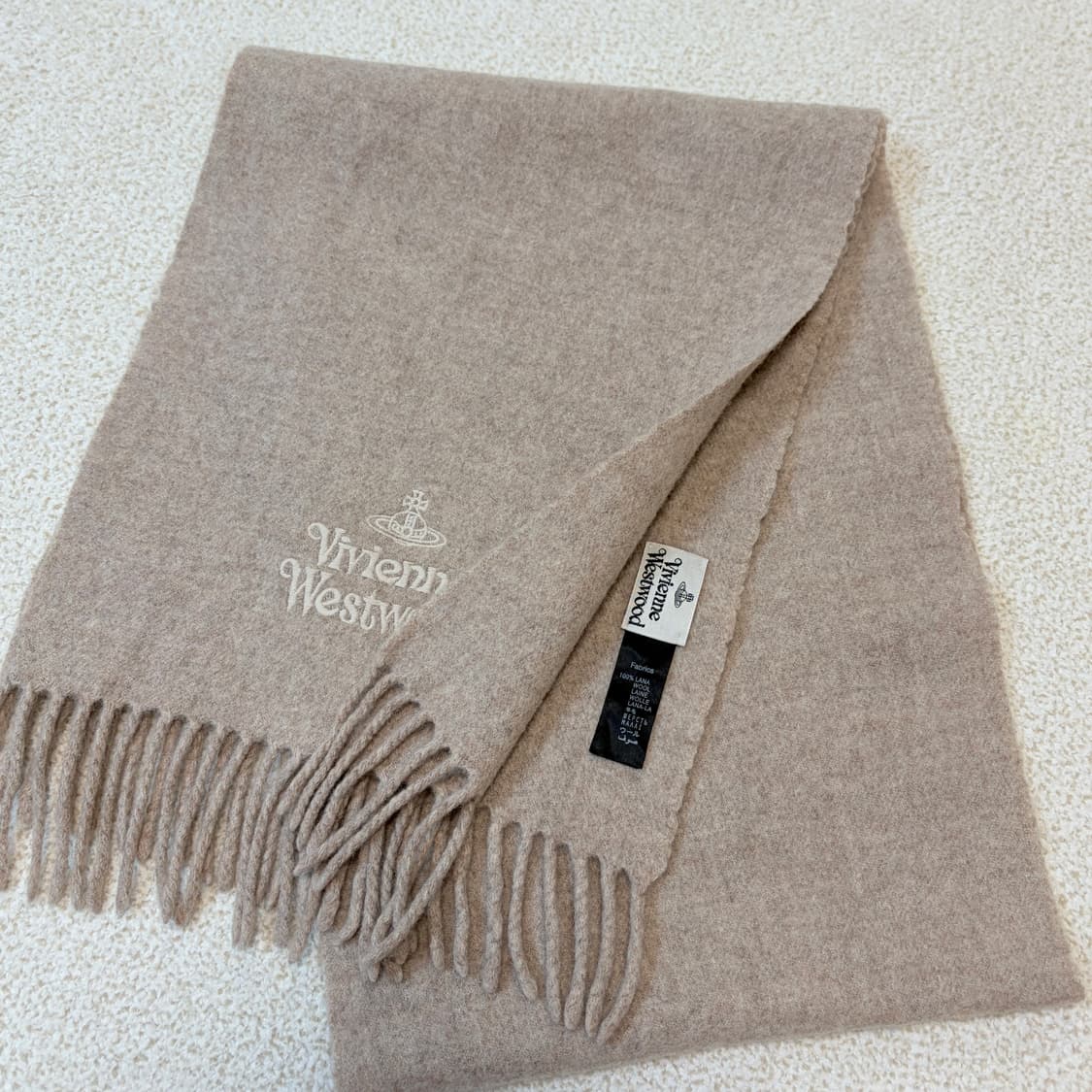 비비안웨스트우드 울 머플러 오트밀 상품이미지5