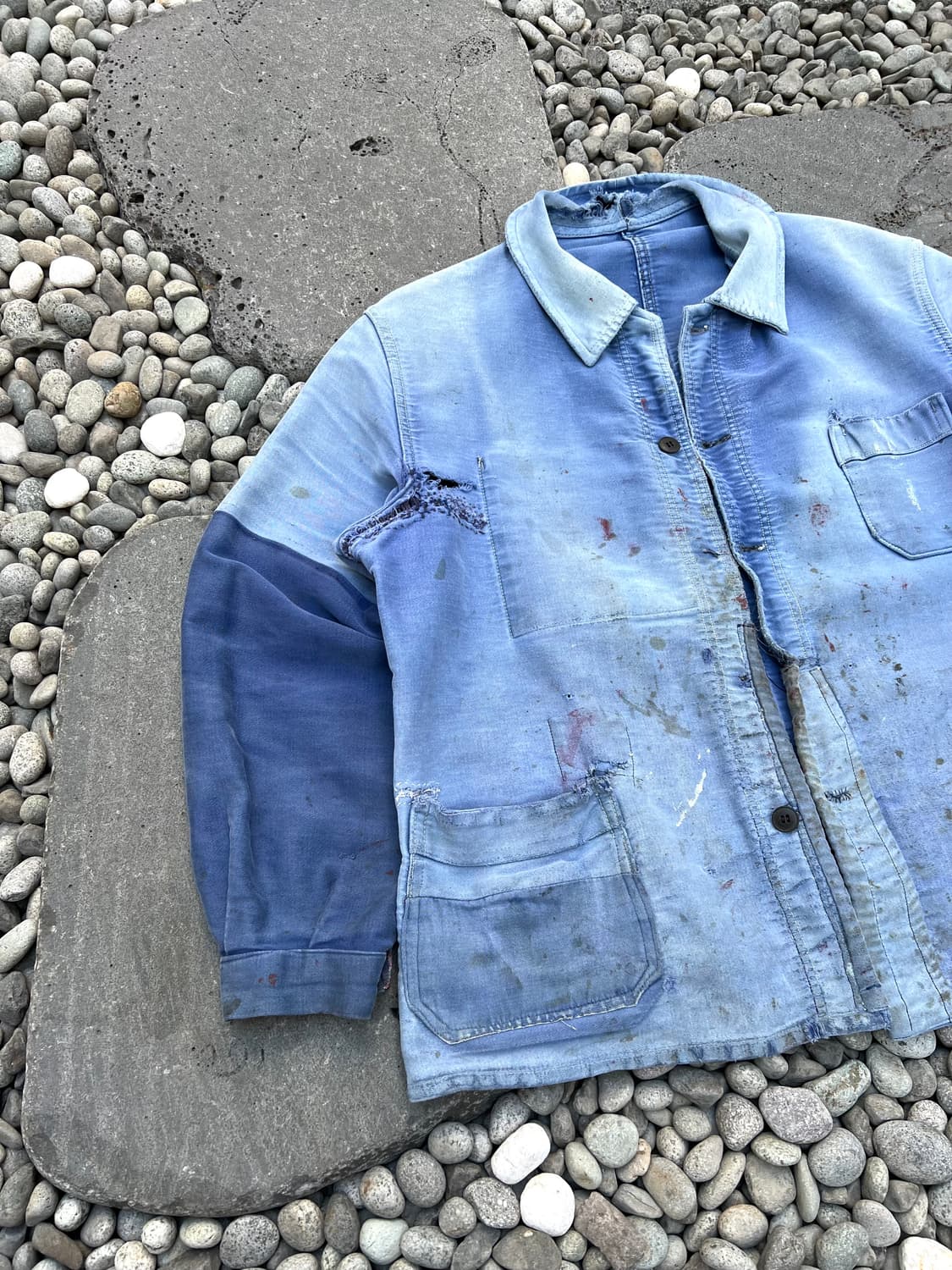 1950s HARD FADED WASHING 몰스킨 프렌치워크자켓 상품이미지4