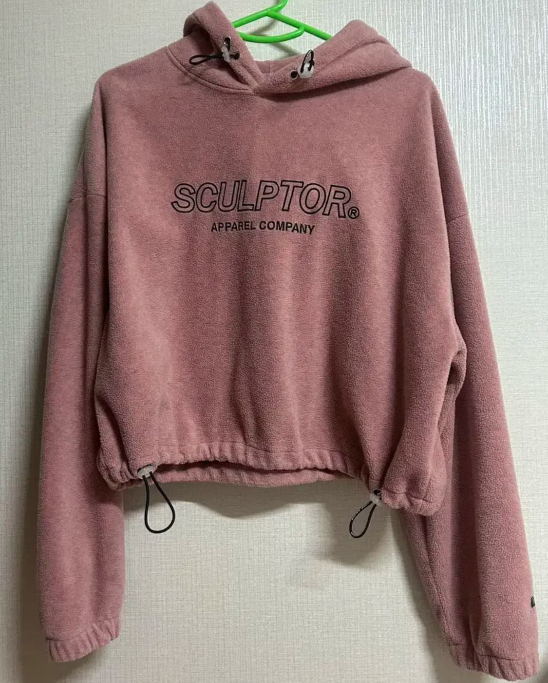 스컬프터 플리스 크롭 핑크 후드 사이즈 프리 상품이미지1
