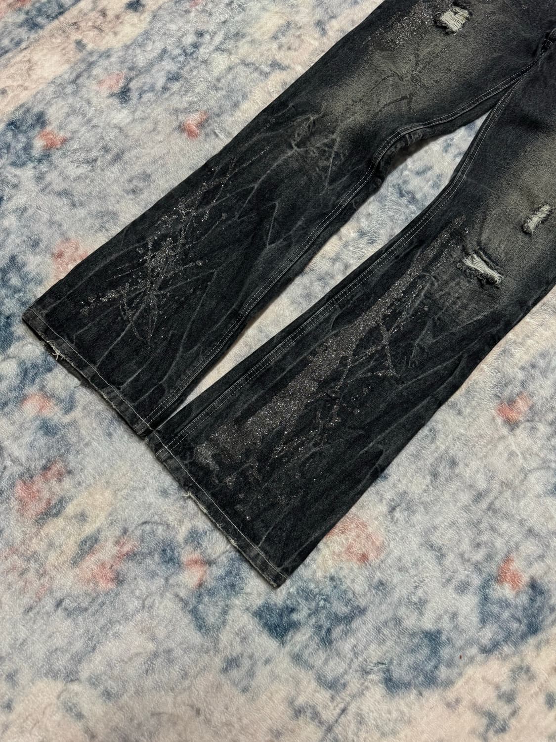 Black baccara glitter washed boot cut de 상품이미지6