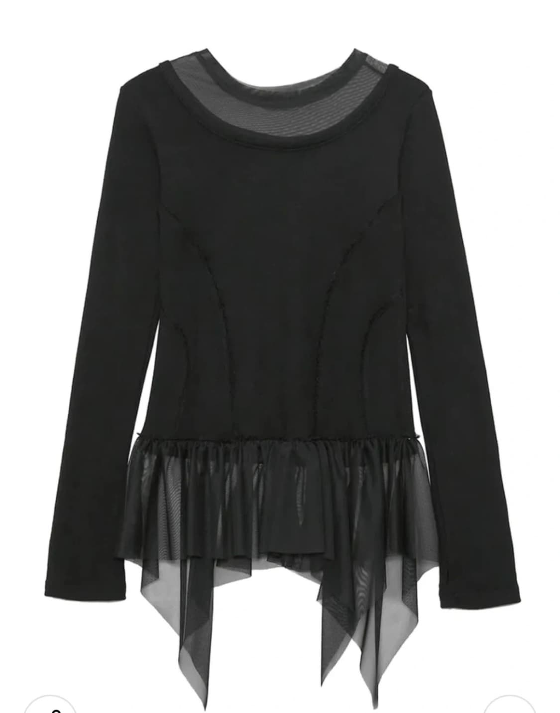 플레어업 레이어드 레이스 롱슬리브 블랙 새상품 상품이미지1