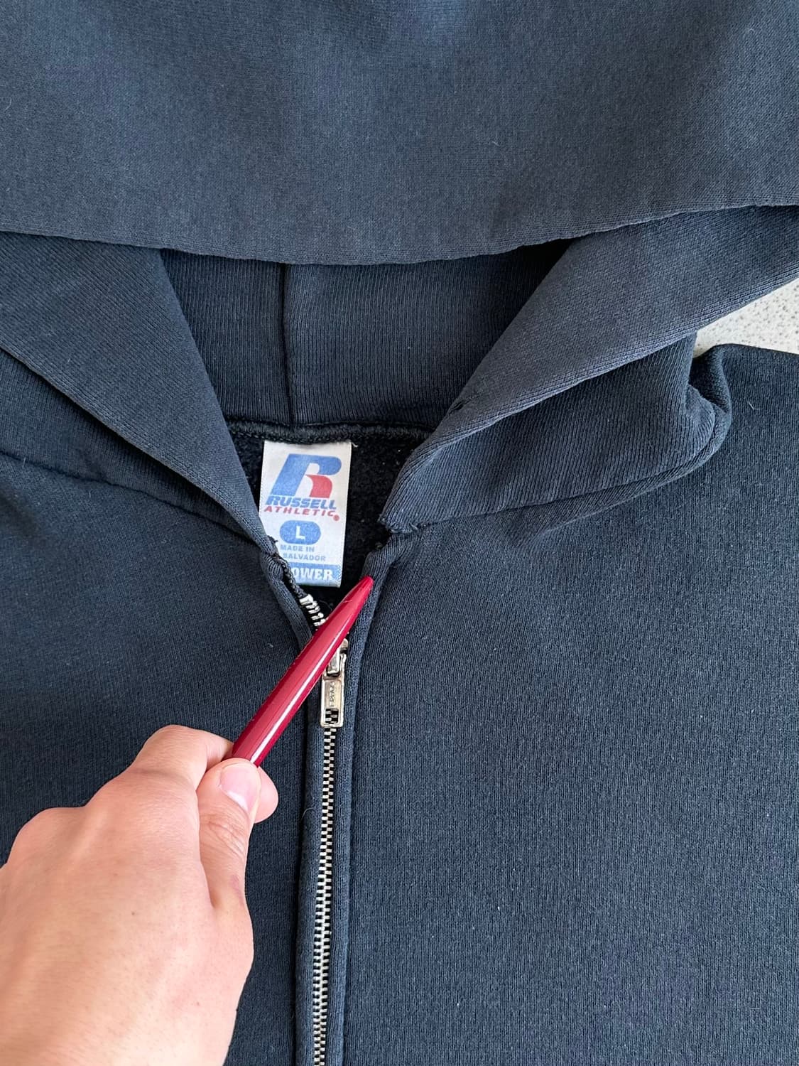 빈티지 러셀 후드집업 블랙 L 상품이미지6