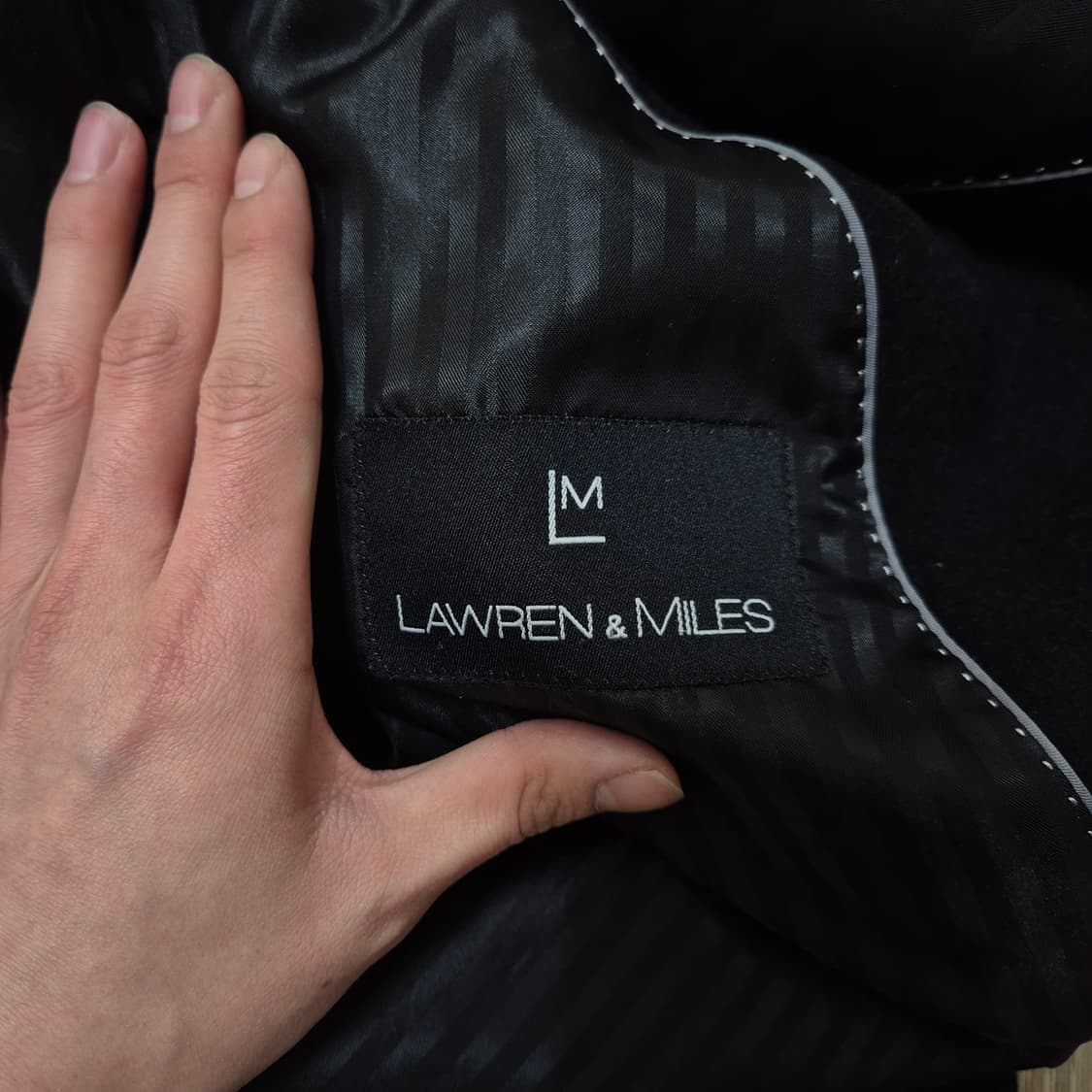 LAWREN & MILES 블랙 울 코트 L(100) 상품이미지5