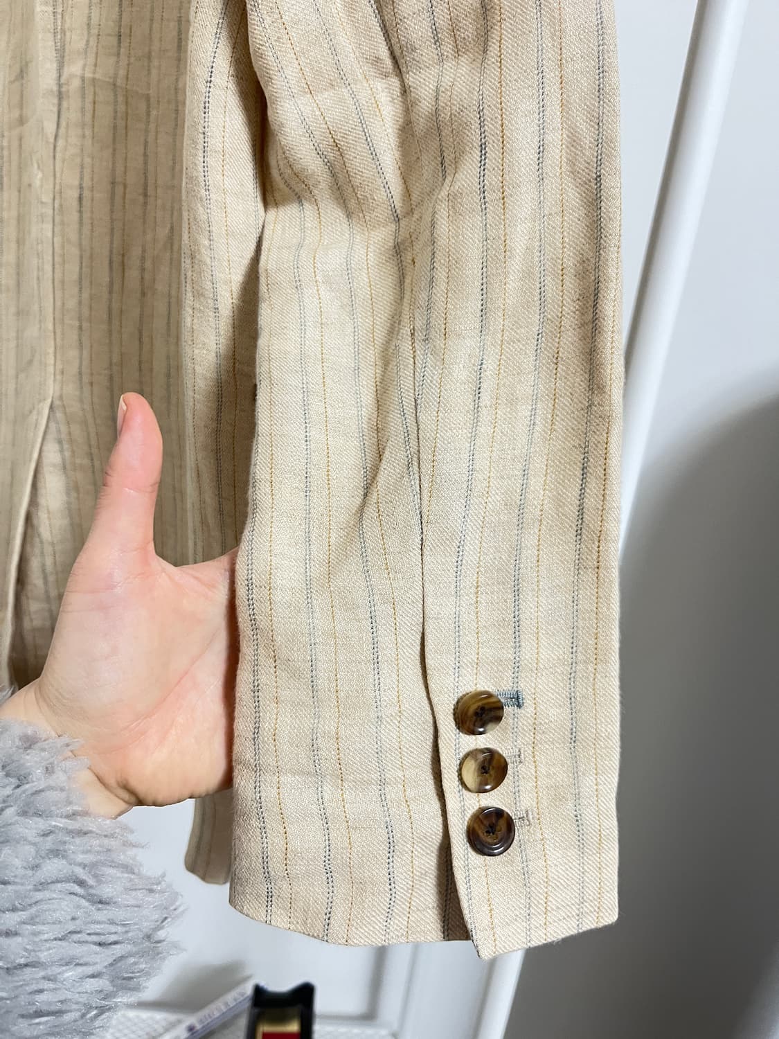 athe 스트라이프 린넨 자켓  상품이미지3