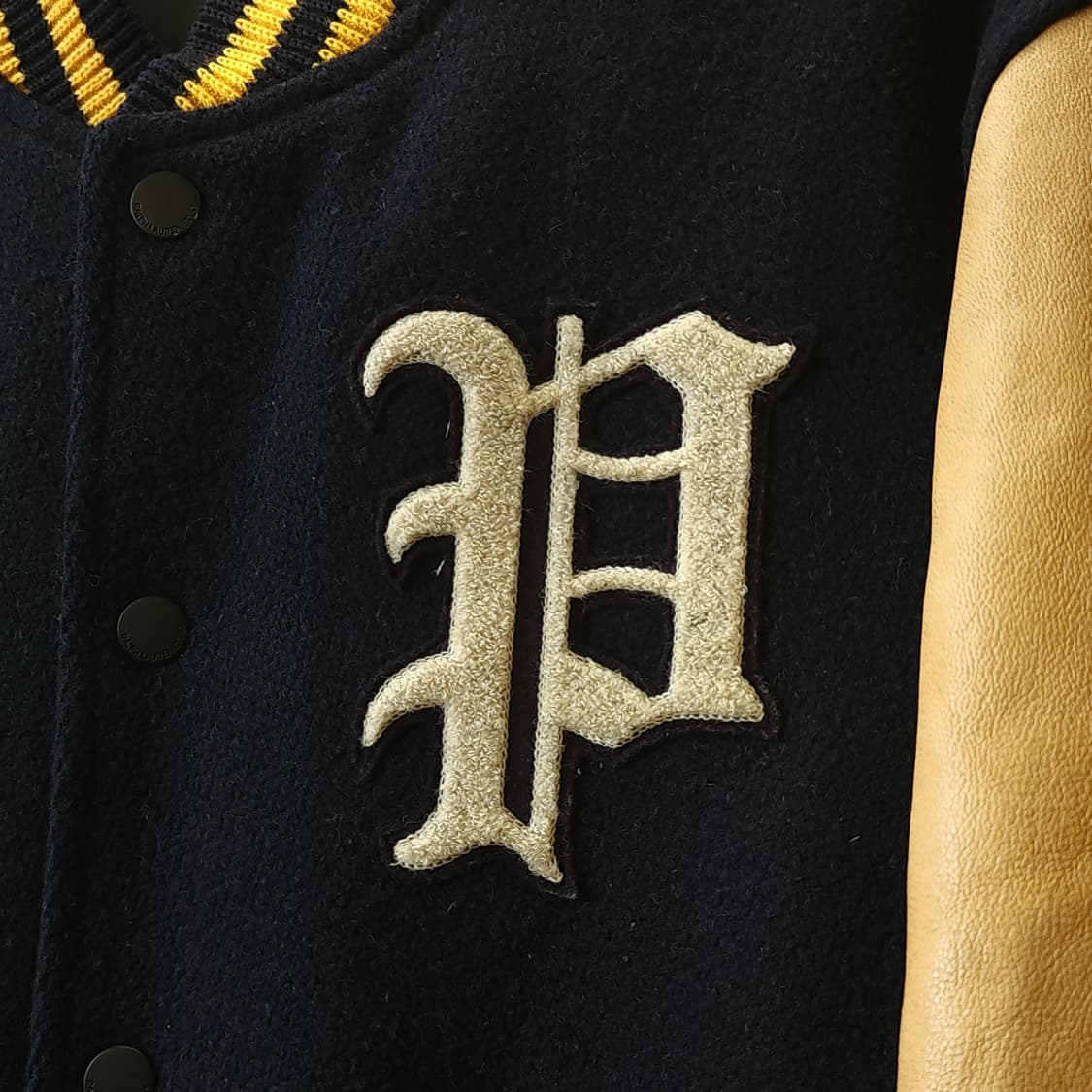 폴로 레더 바시티 자켓 레터맨 자켓 s 상품이미지4