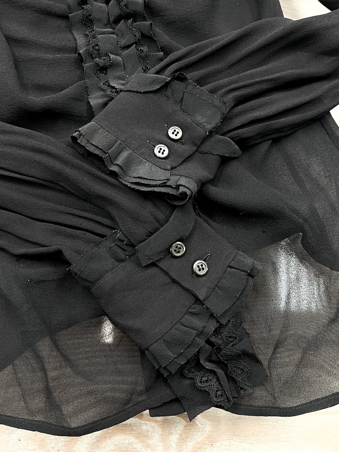 프라다 시스루 러플 블라우스 상품이미지5