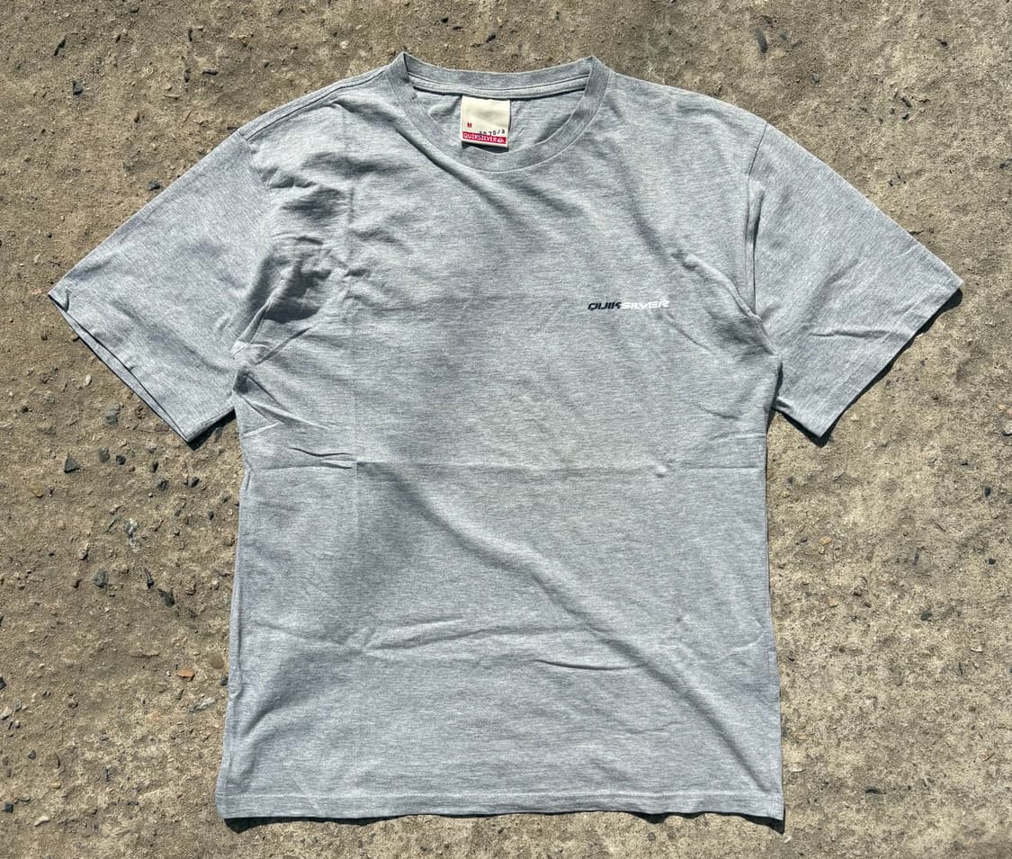 (M) 90s 퀵실버 백 프린팅 그레이 반팔 티셔츠 상품이미지1