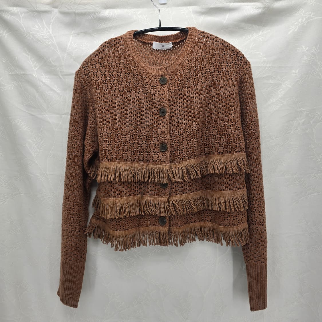 브라운 프린지 니트 가디건 상품이미지1