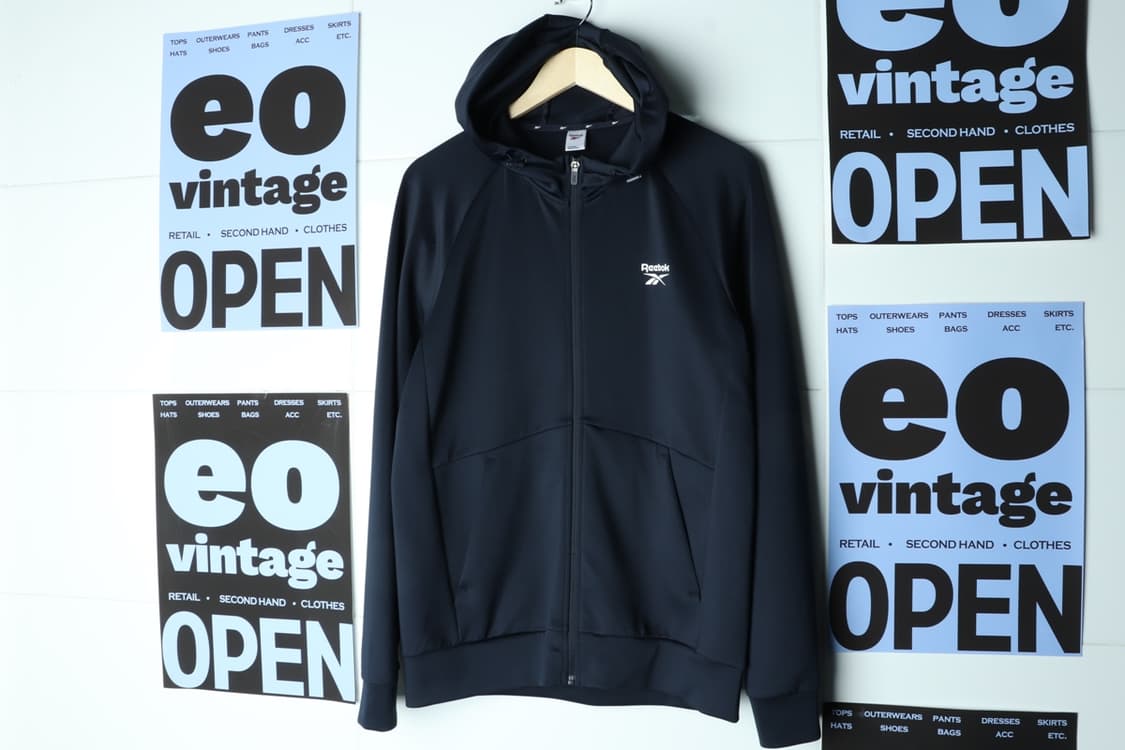 (L-XL) 리복 집업 바람막이 점퍼자켓 져지 후드 네이비-H31276 상품이미지2