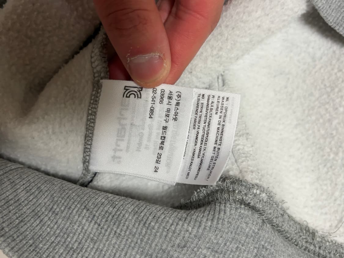 칼하트 그레이 웨이브 로고 후드티 상품이미지3