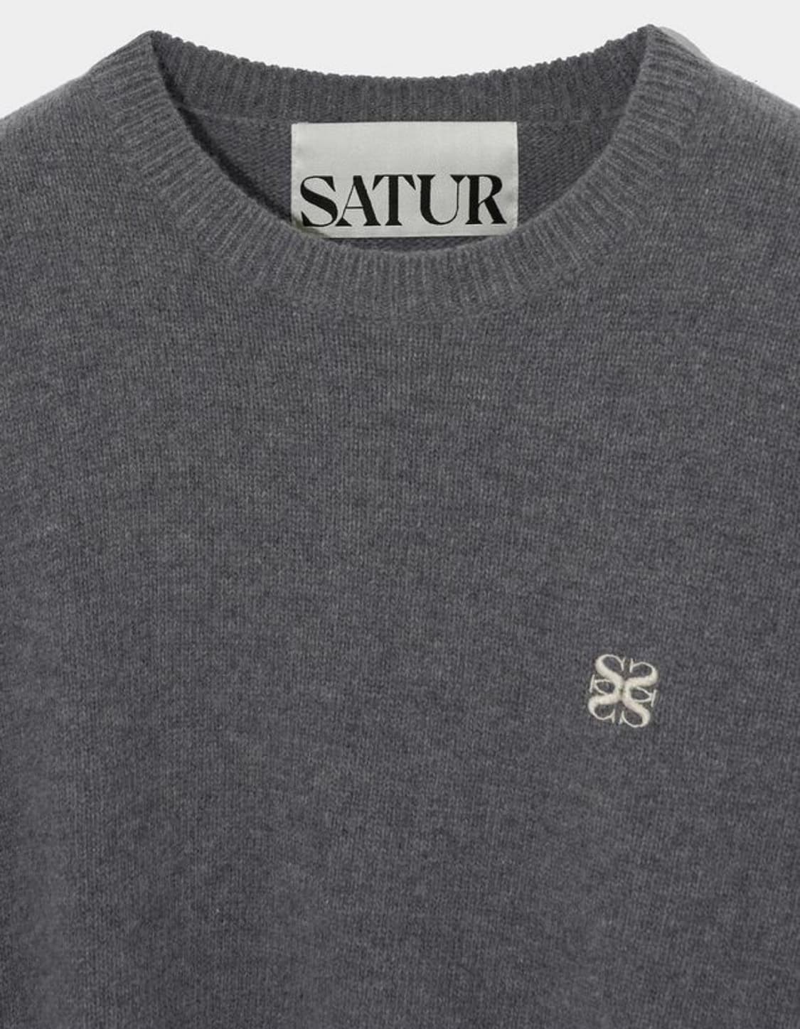 더블린 언발란스 캐시미어 블렌드 니트 차콜 상품이미지2