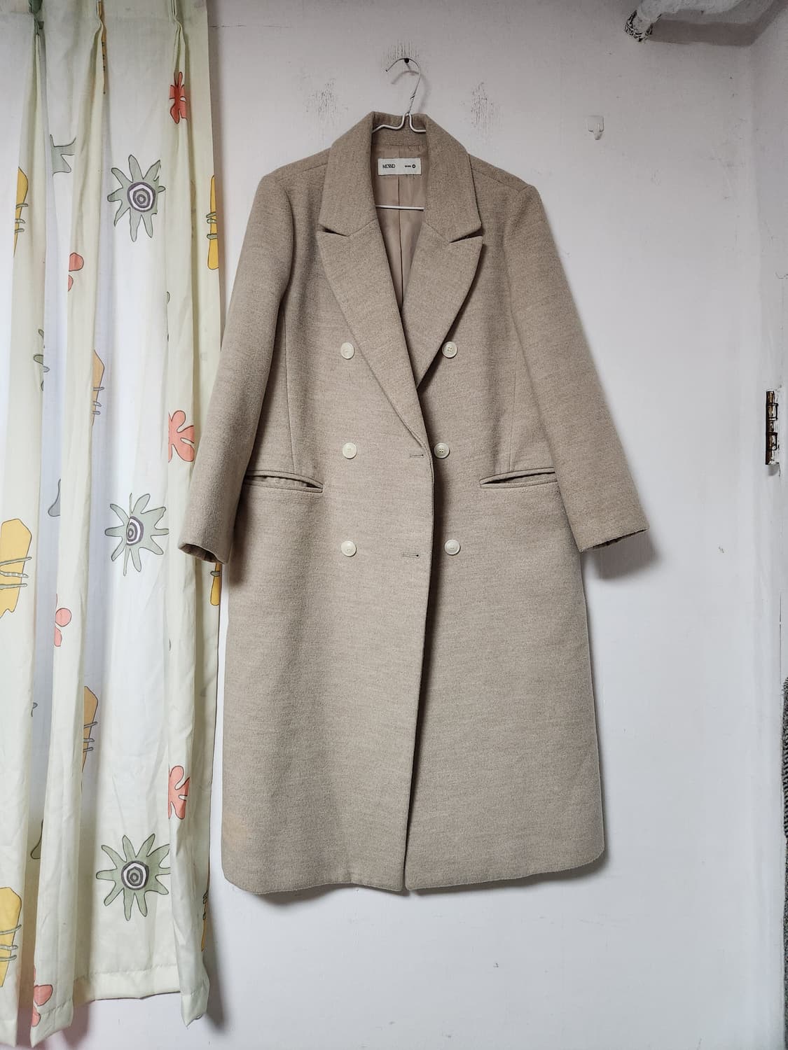 MIXXO 더블 버튼 코트 베이지 M 상품이미지1