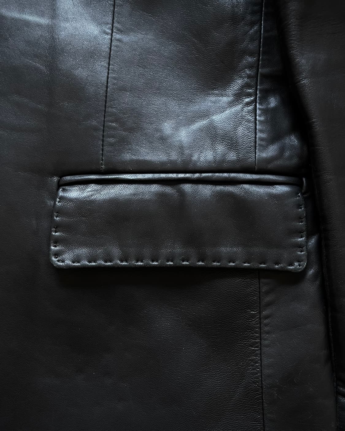 Vintage Real Lambskin Leather Blazer 상품이미지7