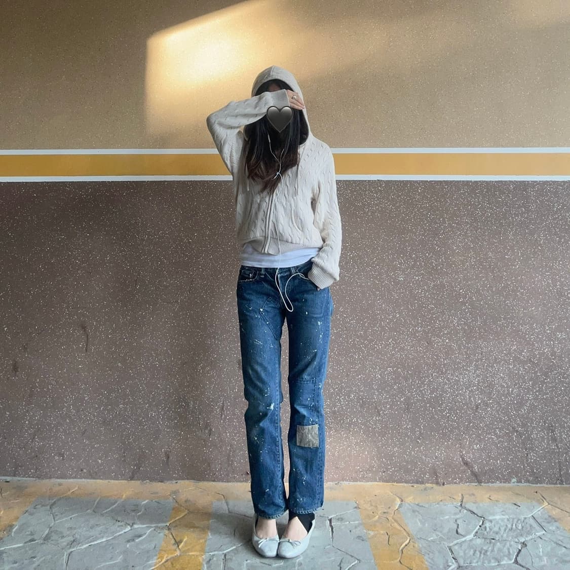 오어슬로우 청바지 패치워크 페인트 데님 상품이미지1