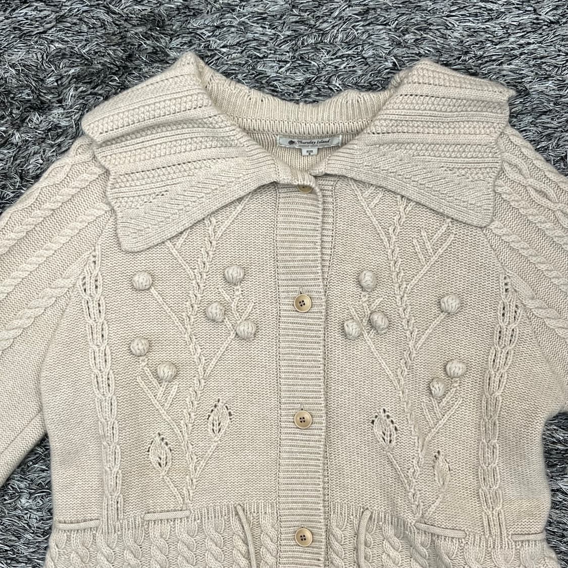 써스데이아일랜드 여성 울 니트 가디건(S) 상품이미지2