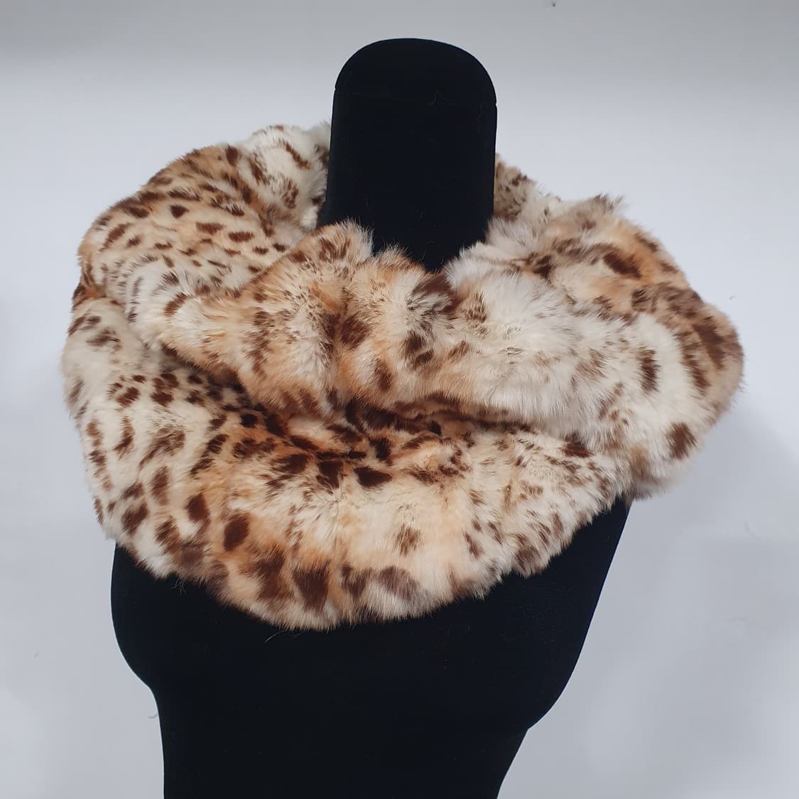 빈티지 호피 토끼털 넥 워머 머플러 렉스퍼 오네갸루 y2k d.i.a 계 상품이미지1