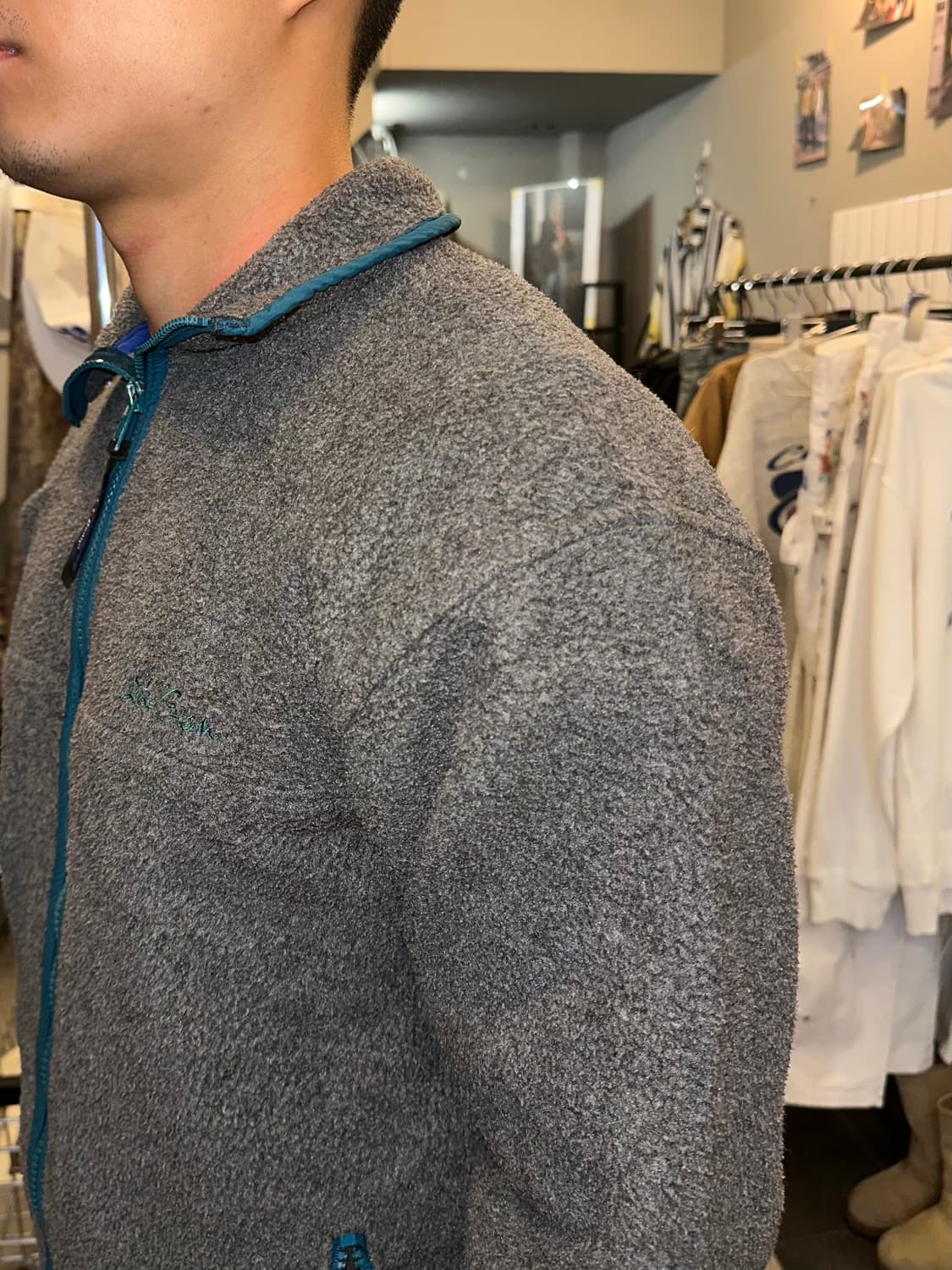 90’s LL Bean line detail grey Fleecewear 상품이미지4