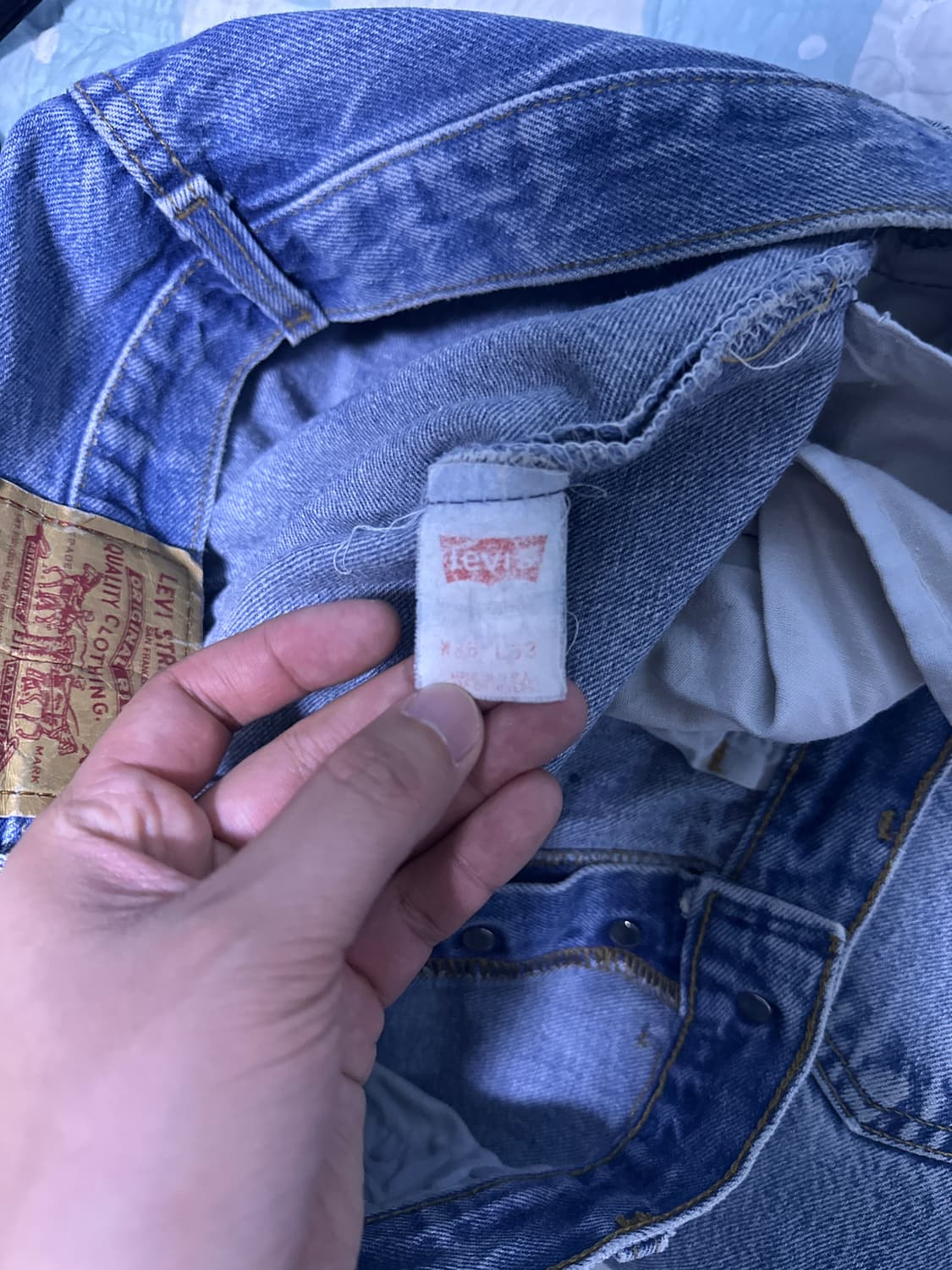 [36x33] 90s 빈티지 리바이스 501xx 연청 데님 팬츠 상품이미지5