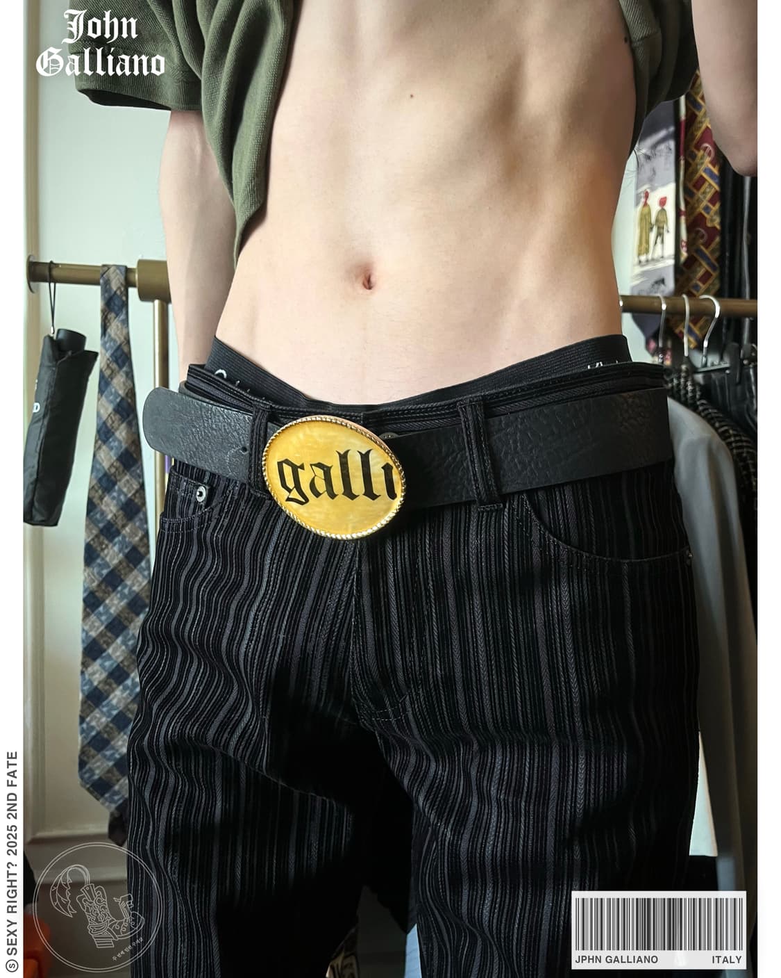 John Galliano Big WX Buckle Leather Belt 상품이미지1