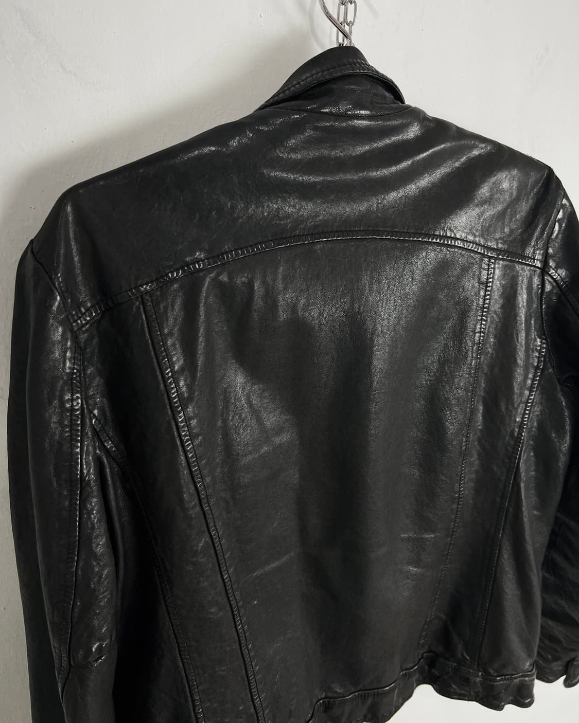 조르지오 브라토 체스트 지퍼 레더 자켓 상품이미지7