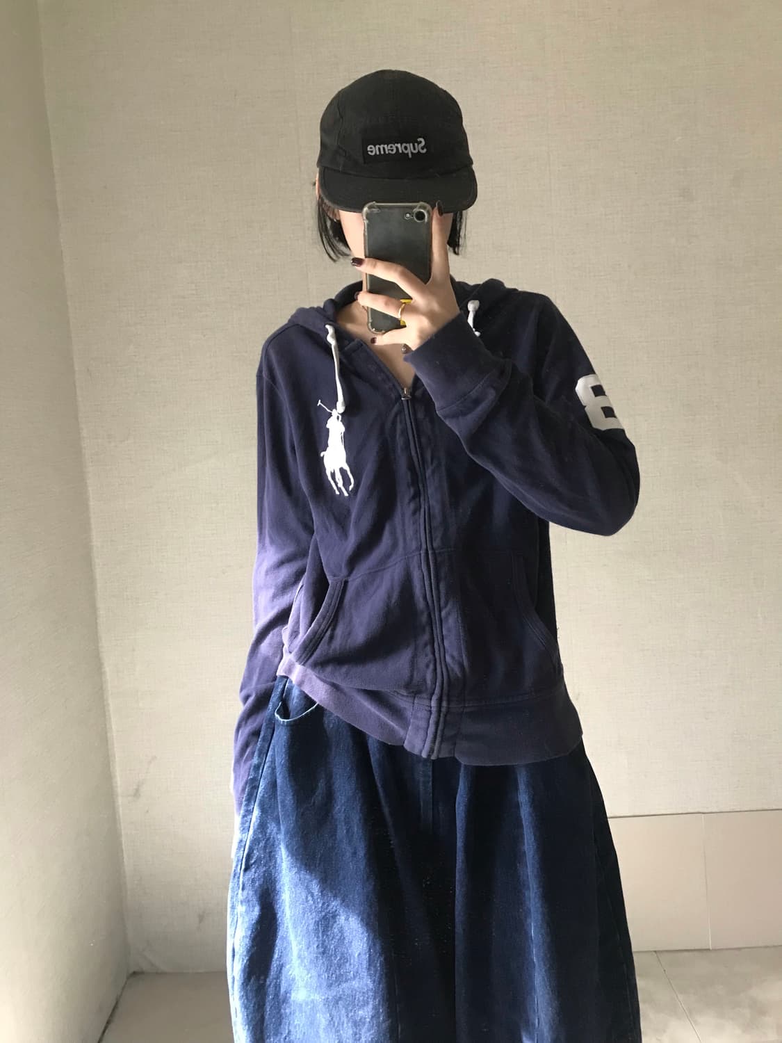 폴로 네이비 빅포니 후드집업 상품이미지3