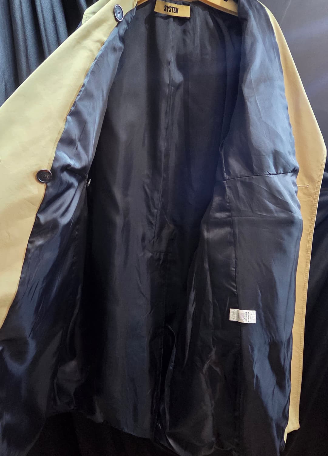 SYSTEM 시스템 배색 트렌치 모직 롱코트 상품이미지5