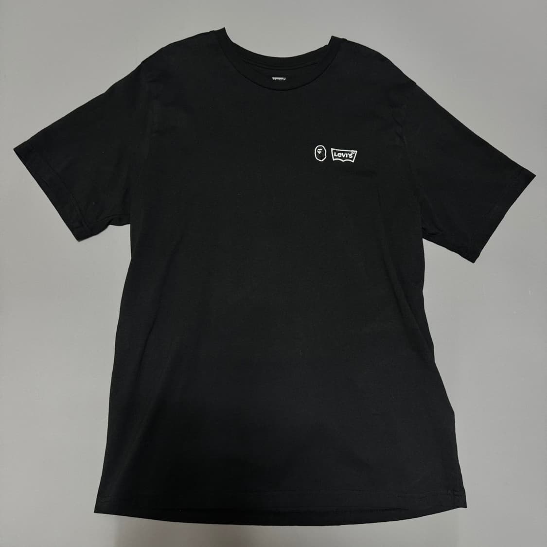 Bape x Levi's 21ss 블랙 패치 프린팅 코튼 크루넥 반팔 상품이미지7