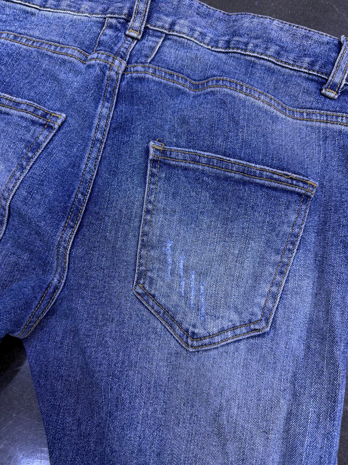 세인 슬림 스키니핏 빈티지 워싱 디스트로이드 데님팬츠 46 상품이미지9