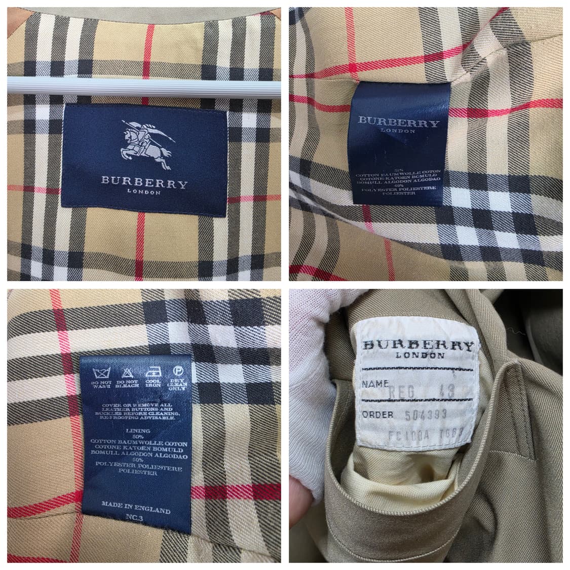 90s 버버리 런던 노바체크 블루종 자켓 105~110사이즈 상품이미지10