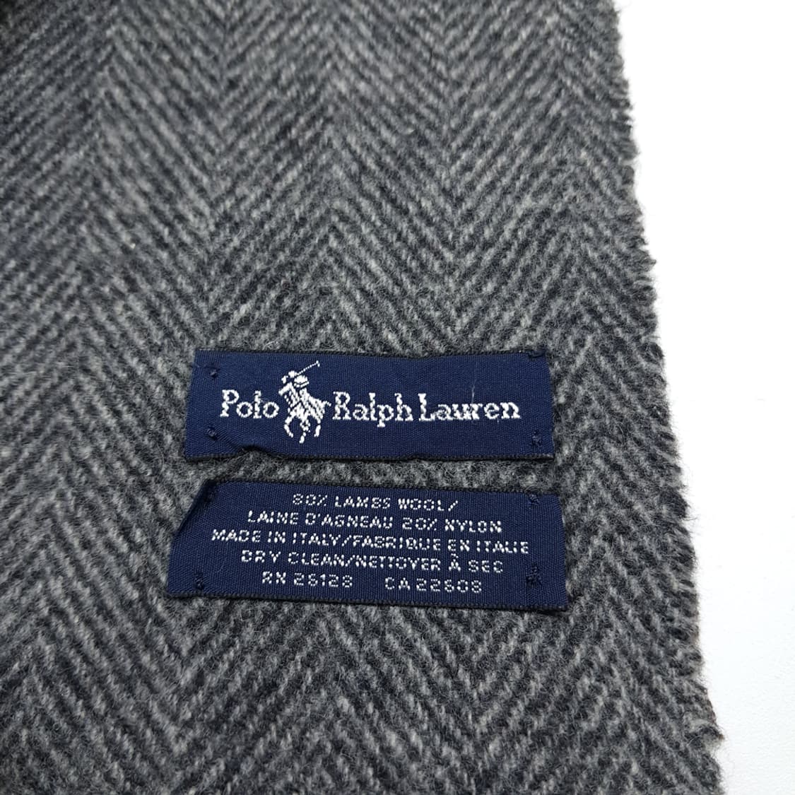 MX565 폴로 90s 이태리판 램스울 양면 윈도우페인 헤링본 머플러 상품이미지4