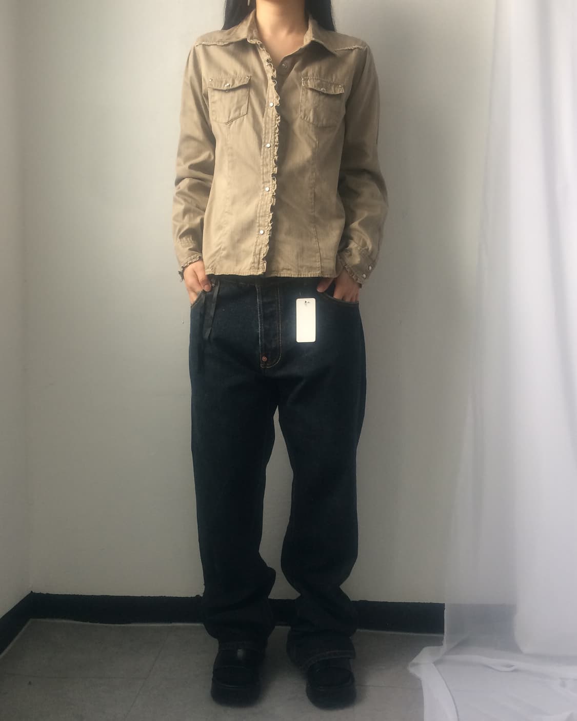 Frill point western mood shirt 상품이미지7