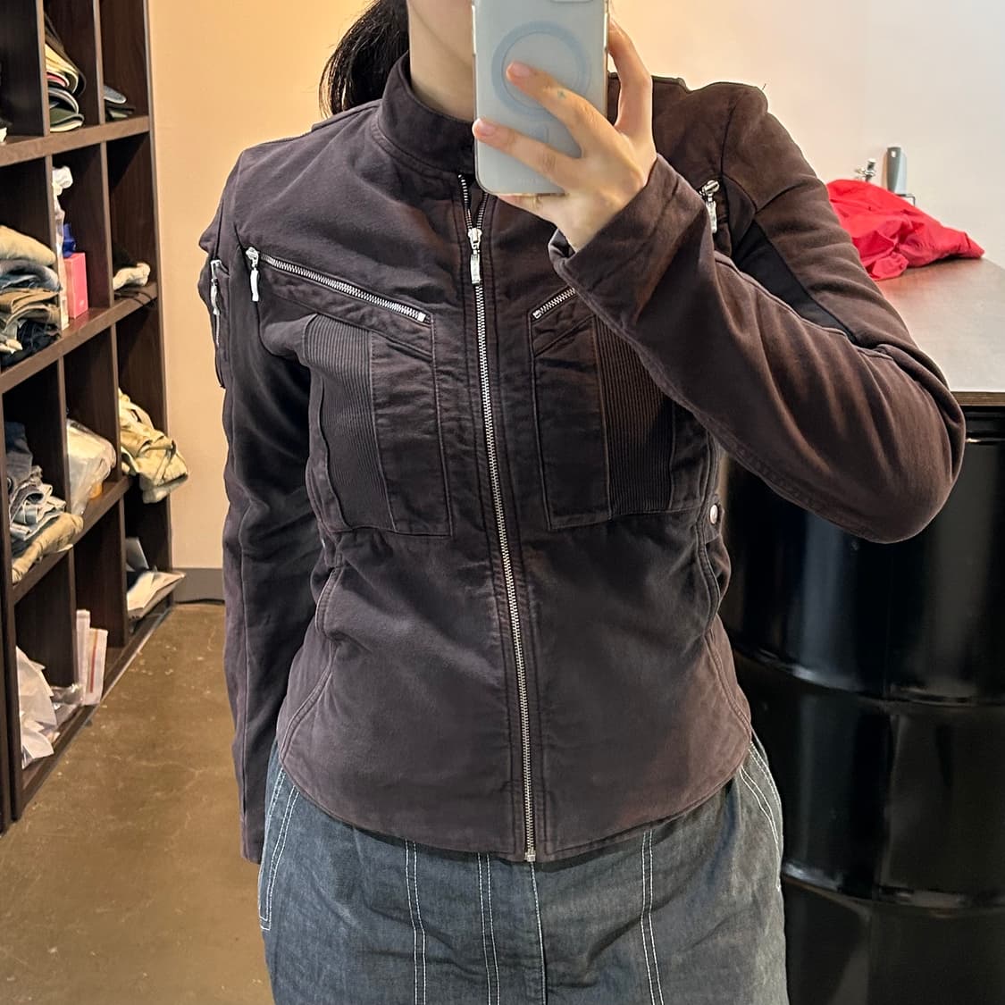 지퍼디테일 바이커 자켓 상품이미지6
