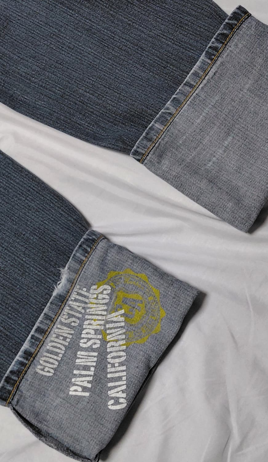 ​[M] 정글스톰(Jungle Storm) Y2K 그래픽 롤업 데님 팬츠 상품이미지8