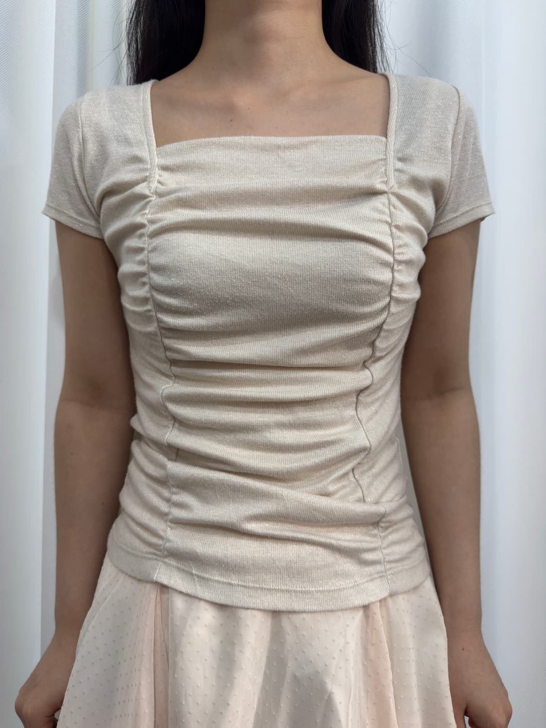 glitter shirring top 상품이미지1