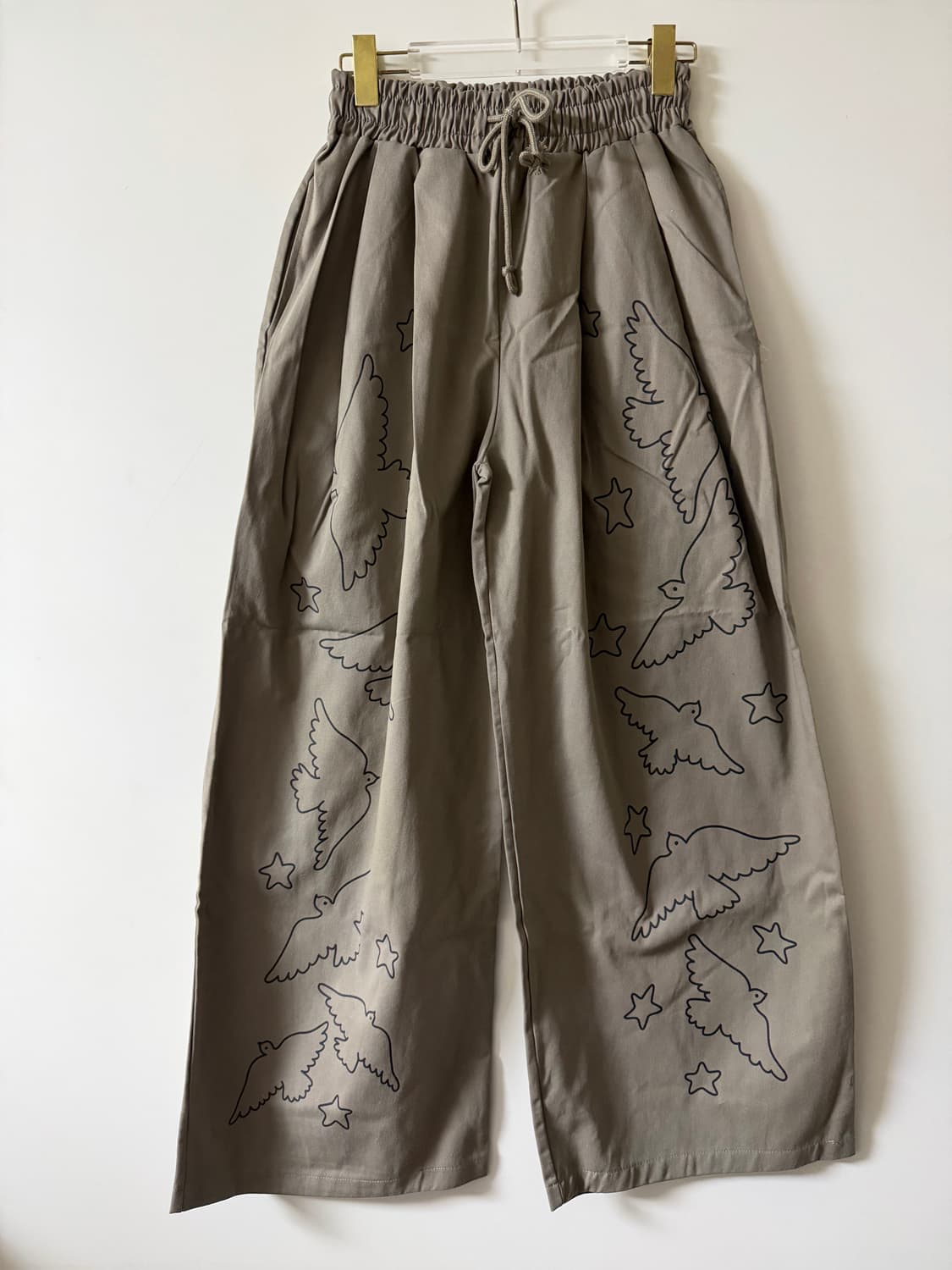 새상품 여자 면 와이드팬츠 (카키) 상품이미지1